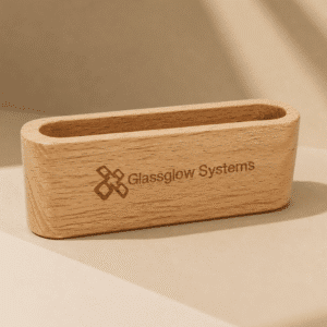 Wooden Desk Business Card Holder