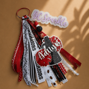 Beaded Cheer Bag Tag W/ Ribbon Option