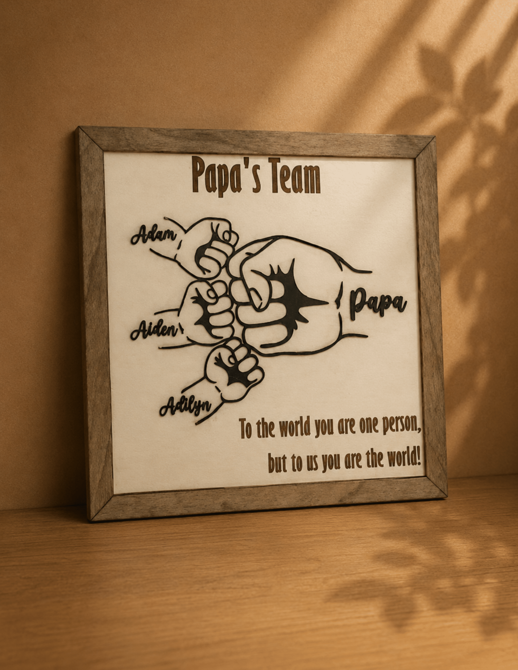 Fist Bump with Names Personalized Framed Sign